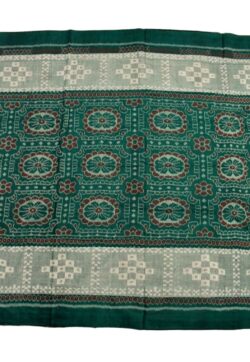 Green Colour Plane Border Sambalpuri Handloom Cotton Saree