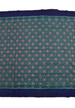 Green-Red Colour Plane Border Sambalpuri Handloom Cotton Saree