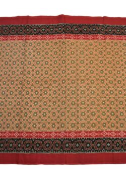 Biscuit Colour Plane Border Sambalpuri Handloom Cotton Saree