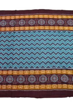 Blue Colour Plane Border Sambalpuri Handloom Cotton Saree