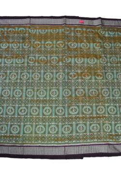Green Colour Sambalpuri Handloom Bandha Silk Saree