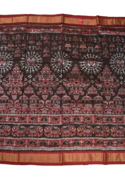 Black Colour Sambalpuri Handloom Bandha Silk Saree