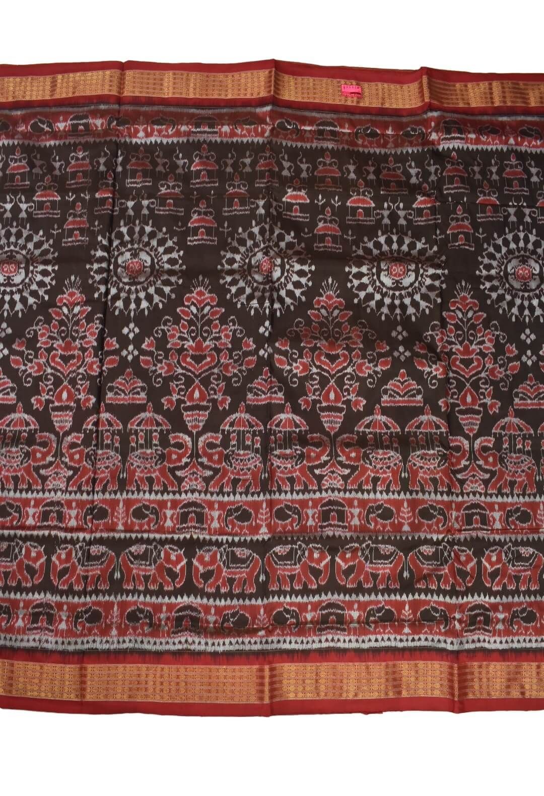 Black Colour Sambalpuri Handloom Bandha Silk Saree