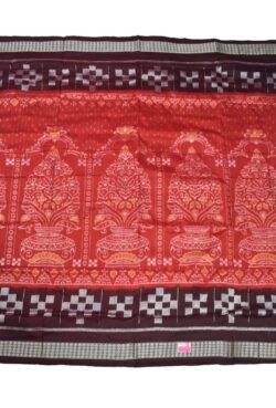 Red Colour Sambalpuri Handloom Bandha Silk Saree